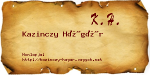 Kazinczy Hágár névjegykártya